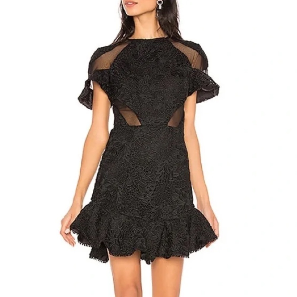 Karina Grimaldi Black Lace Mini Dress